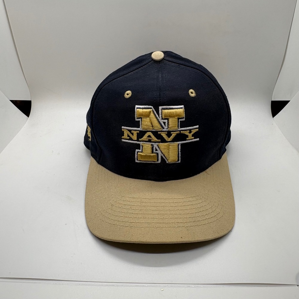 Ahead US Navy Midshipmen Hat Mens Blue Tan Adjustable Baseball Cap EST 1845